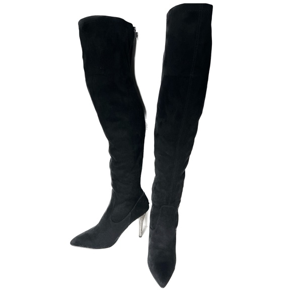 NINA WOMEN'S DECORATED SYNTHETIC SUEDE ROCKLIN OVER THE KNEE BOOTS - Picture 10 of 16